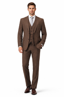 High Quality Bronze ~ Camel~Toast~Light Brown~Moca 2 Button Vested Suits - Three Piece Suit - MW249