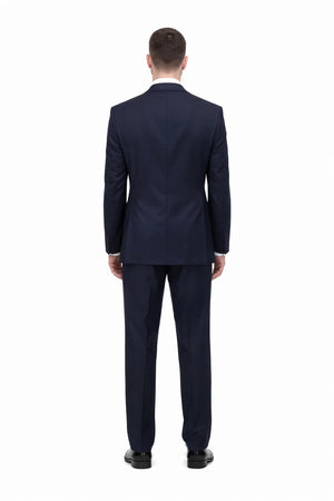 High Quality Construction Two Button Dark Navy Blue Suit For Men Super Soft Wool Vent Cheap Priced Business Suits Clearance Sale Online Discount Fashion Sale - Image 2