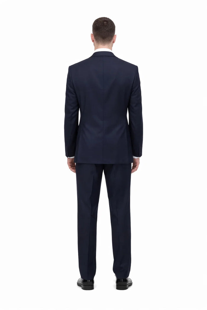 High Quality Construction Two Button Dark Navy Blue Suit For Men Super Soft Wool Vent Cheap Priced Business Suits Clearance Sale Online Discount Fashion Sale - Image 2