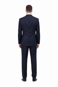 High Quality Construction Two Button Dark Navy Blue Suit For Men Super Soft Wool Vent Cheap Priced Business Suits Clearance Sale Online Discount Fashion Sale