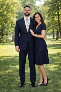 High Quality Construction Two Button Dark Navy Blue Suit For Men Super Soft Wool Vent Cheap Priced Business Suits Clearance Sale Online Discount Fashion Sale - Image 6