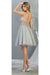 Quince Dama Dresses - Short Quinceanera Dresses in Color Silver