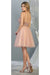 Quince Dama Dresses - Short Quinceanera Dresses in Color Blush