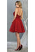 Quince Dama Dresses - Short Quinceanera Dresses in Color Burgundy