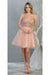 Quince Dama Dresses - Short Quinceanera Dresses in Color Blush