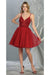 Quince Dama Dresses - Short Quinceanera Dresses in Color Burgundy