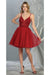 Quince Dama Dresses - Short Quinceanera Dresses in Color Burgundy