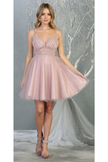 Quince Dama Dresses - Short Quinceanera Dresses in Color Mauve
