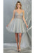 Quince Dama Dresses - Short Quinceanera Dresses in Color Silver