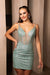 Quince Dama Dresses - Short Quinceanera Dresses in Color Sage