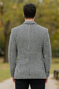 Mens Black and White Houndstooth Blazer for Every Occasion