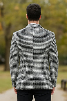 Mens Black and White Houndstooth Blazer for Every Occasion - Image 3