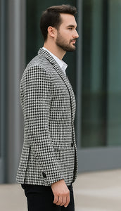 Mens Black and White Houndstooth Blazer for Every Occasion