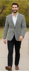Mens Black and White Houndstooth Blazer for Every Occasion