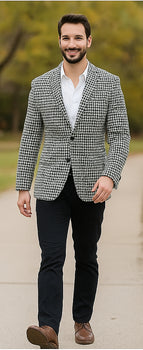 Mens Black and White Houndstooth Blazer for Every Occasion - Image 5