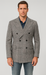 Houndstooth Plaid Peacoat - Gray And Black Patterned Wool Fabric Car Coat