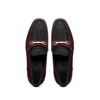 Marco Di Milano Hugo Black & Wine Leather Dress Shoe