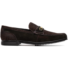 Marco Di Milano Brown Hugo Sueded Ostrich Leg Bit Loafers