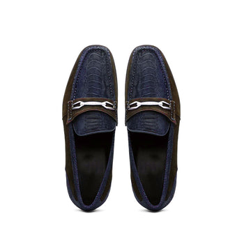 Marco_Di_Milano Hugo: Navy & Brown Leather Dress Shoe