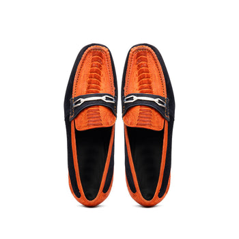 Marco Di Milano Hugo Orange Navy Leather Dress Shoe
