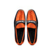 Marco Di Milano Orange-Navy Hugo Sueded Ostrich Leg Bit Loafers