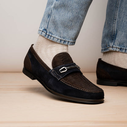 Marco Di Milano Hugo: Brown/Navy Leather Dress Shoe