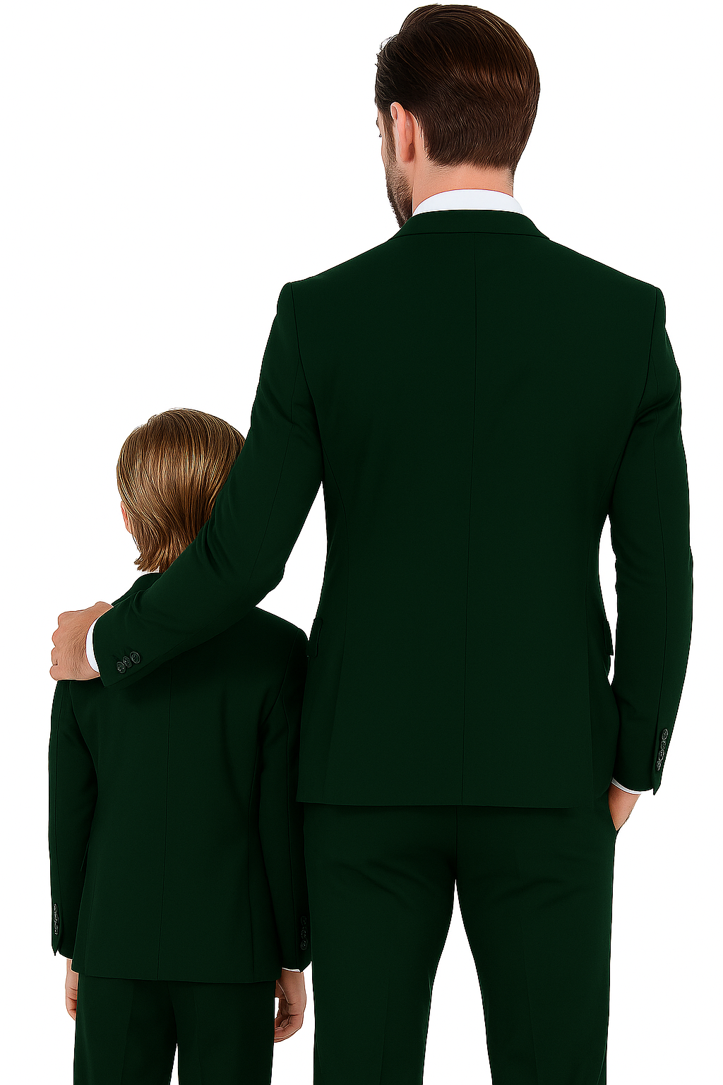 Father and Son Suits - Hunter Green Boys Suit Perry Ellis Vested Boy's Wedding Suit in Hunter Green - Image 2