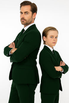 Father and Son Suits - Hunter Green Boys Suit Perry Ellis Vested Boy's Wedding Suit in Hunter Green - Image 4