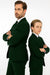 Father and Son Suits - Hunter Green Boys Suit Perry Ellis Vested Boy's Wedding Suit in Hunter Green