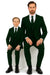 Father and Son Suits - Hunter Green Boys Suit Perry Ellis Vested Boy's Wedding Suit in Hunter Green