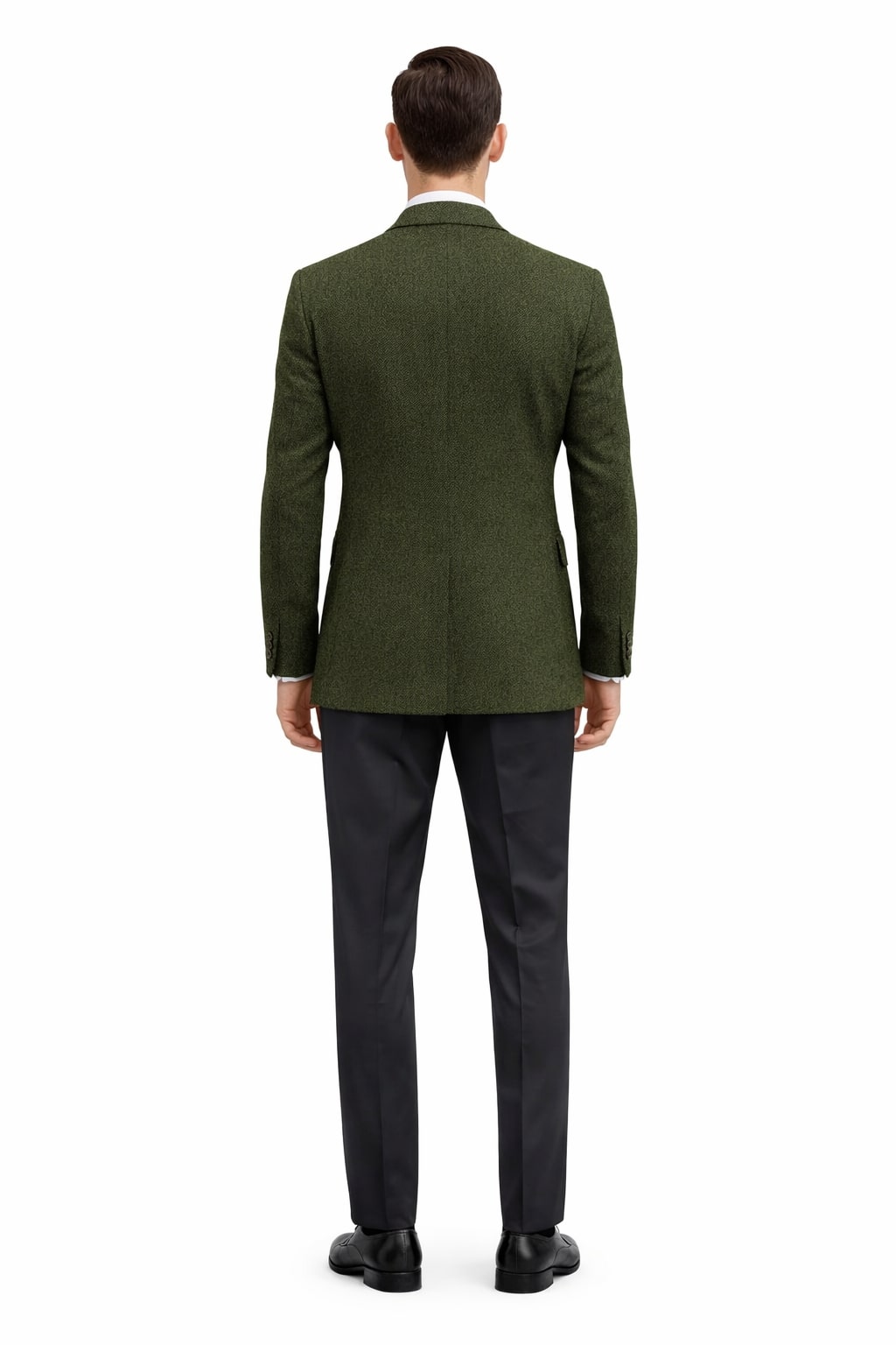 Mens Dark Green Winter Blazer - Hunter Sport Coat jacket Modern Fit 2 Buttons Style Notch - Image 3