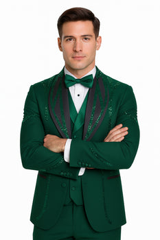 Hunter Green Italian Wool 3-Piece Modern Fit Tuxedo - Image 5