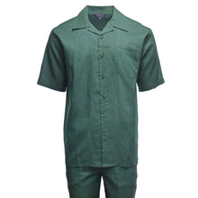 Mens Hunter Green Linen Shirt and Pants Casual Outfit Set