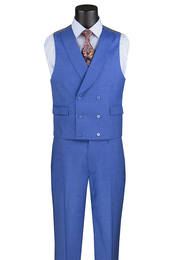 Mens Easter Suit - Jacket and Pants in Summer Color French Blue Light Weight Modern Fit