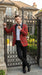Men’s Red Tartan Plaid Tuxedo Jacket with Black Shawl Lapel, Holiday Christmas Wedding Prom Blazer