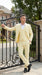 Men’s Yellow Seersucker Suit with Jacket, Vest and Pants, Summer Wedding Prom Dress Suit