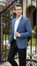 Men’s Teal Blue Plaid Western Sport Coat, Business Casual Cowboy Blazer Jacket