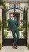 Men’s Hunter Green Great Gatsby Pinstripe 3 Piece Suit, 1920s Gangster Outfit