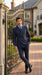 Men’s Kingsman Harrys Blue Pinstripe Double Breasted Suit, Formal Business Dress Suit