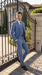 Men’s Ice Blue 3 Piece Suit with Vest, Formal Wedding Prom Dress Suit