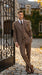 Men’s Light Brown Great Gatsby Tweed Herringbone Vested Suit, Tobey Maguire Inspired 1920s Formal Outfit