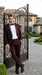 Men’s Brown Slim Fit 2 Piece Tuxedo with Satin Peak Lapel, Formal Wedding Prom Suit