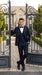 Alberto Nardoni Men’s Black Super 150s Wool Tuxedo with Peak Lapel, Double Breasted Vest and Flat Front Pants