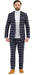 Big and Tall Suit - Plaid Suit - 1920s Gangster Navy Suit