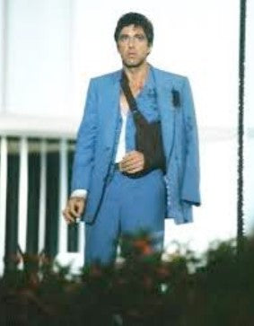 Tony Montana Suit Scarface Blue Suit - Vested Steel Blue Suit