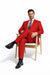 Discounted Sale Clearance Men's Two Buttons Red Classic Fashion suit Flats Front Pants