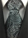 Men's Necktie Woven Polyester Black Grey with white fancy Paisley Fashionable Design Tie -Men's Neck Ties - Mens Dress Tie - Trendy Mens Ties