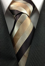 Men's Necktie Woven Natural Gradient Gold Bronze ~ Camel  Unique Pattern Tie -Men's Neck Ties - Mens Dress Tie - Trendy Mens Ties