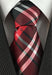 Men's Necktie Red Black and White Woven Plaid Pattern Classic Tie-Men's Neck Ties - Mens Dress Tie - Trendy Mens Ties