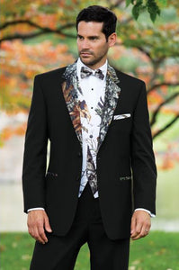 Men's Black Camouflage ~ Camo Vested Tuxedo Tux In 3 Options